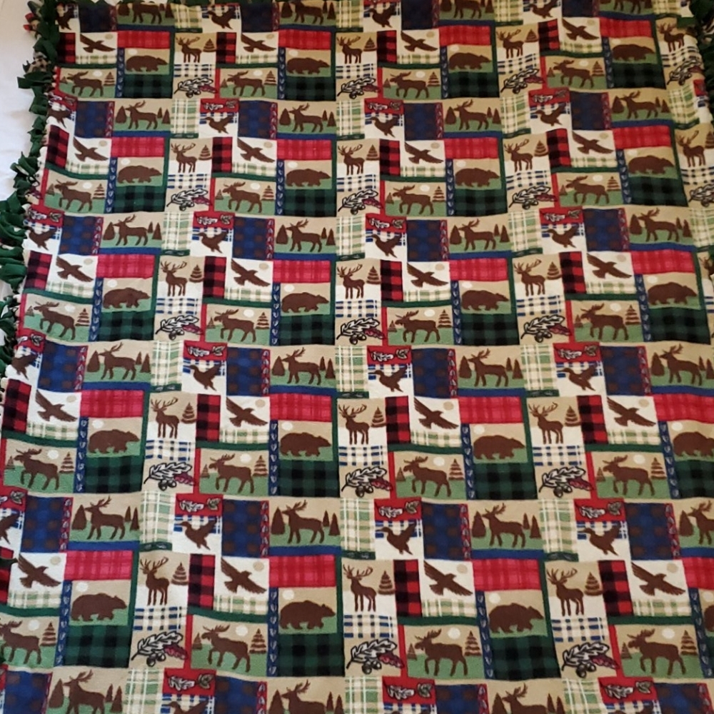 Mountain Wildlife Double Sided Plush Blanket